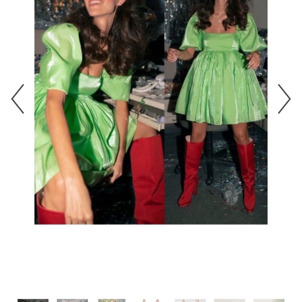 Selkie Puff Dress in Avacado, BNWT